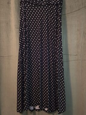 Black Polka Dot Maxi Skirt
